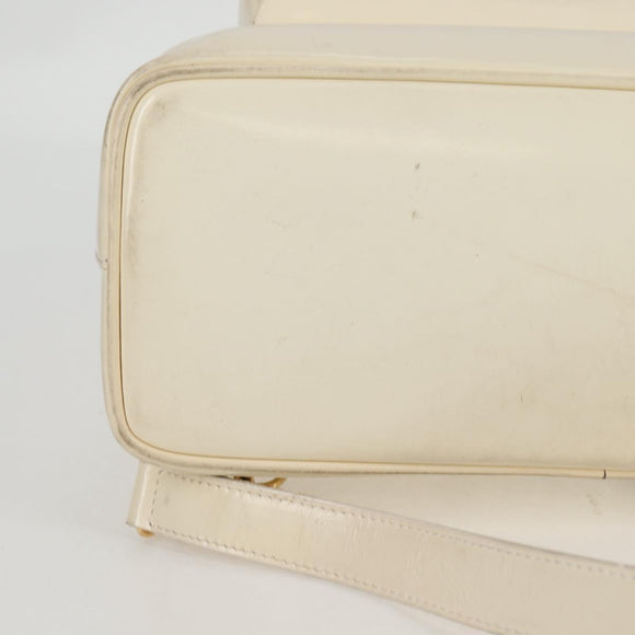 GUCCI Body Bag Enamel White Gold 003 2113 0027 Auth bs28429