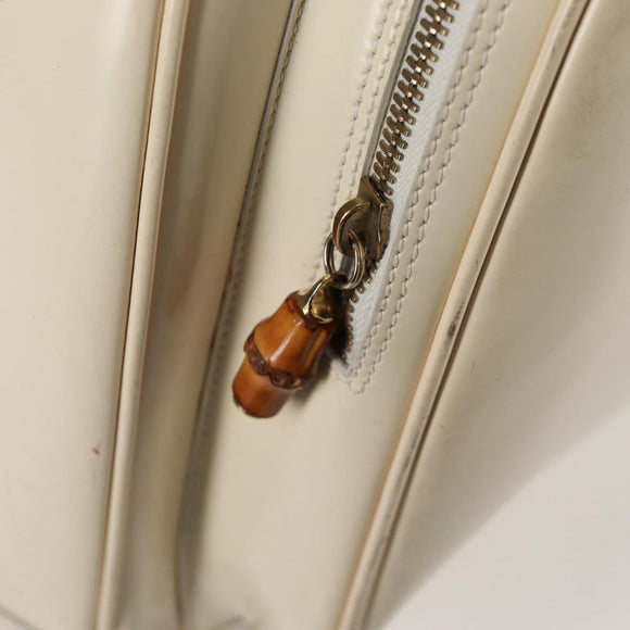 GUCCI Body Bag Enamel White Gold 003 2113 0027 Auth bs28429