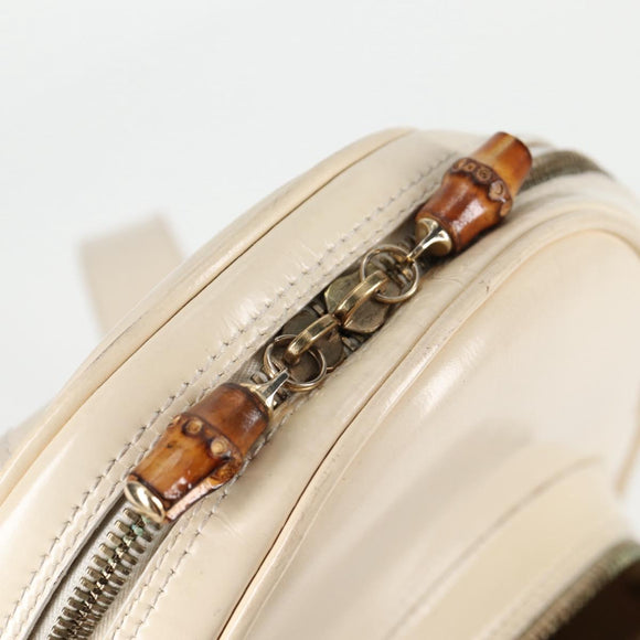 GUCCI Body Bag Enamel White Gold 003 2113 0027 Auth bs28429