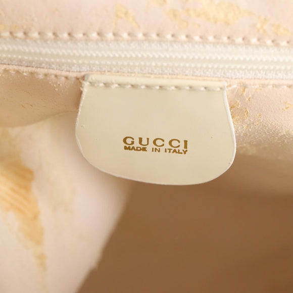 GUCCI Body Bag Enamel White Gold 003 2113 0027 Auth bs28429