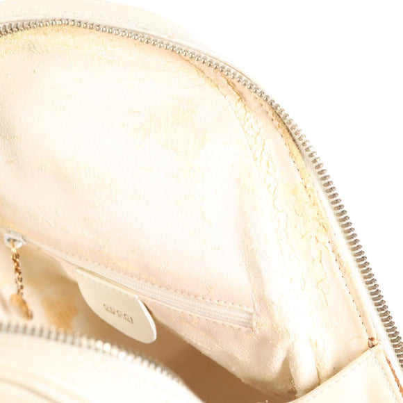 GUCCI Body Bag Enamel White Gold 003 2113 0027 Auth bs28429