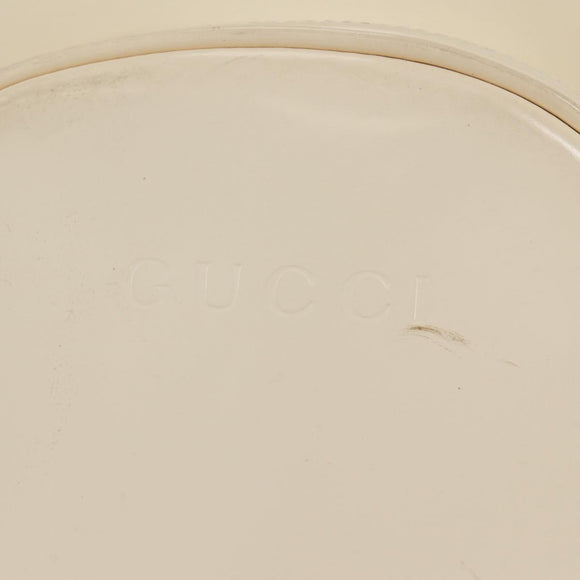 GUCCI Body Bag Enamel White Gold 003 2113 0027 Auth bs28429