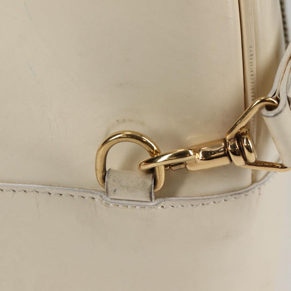 GUCCI Body Bag Enamel White Gold 003 2113 0027 Auth bs28429