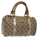GUCCI GG Crystal Hand Bag Beige Gold 193604 Auth bs28442-1