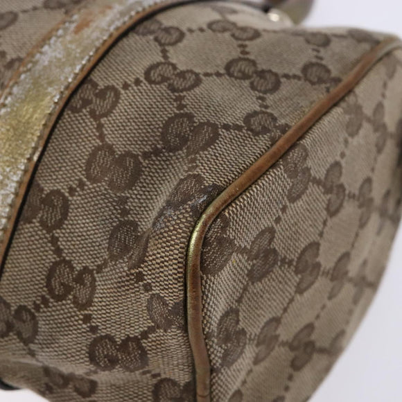 GUCCI GG Crystal Hand Bag Beige Gold 193604 Auth bs28442