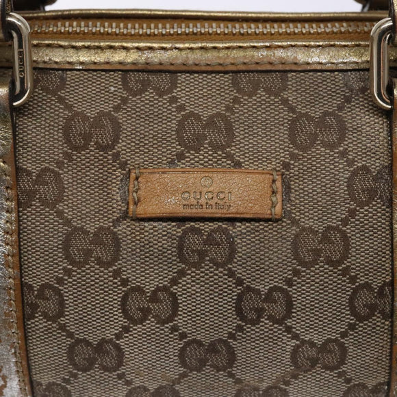 GUCCI GG Crystal Hand Bag Beige Gold 193604 Auth bs28442