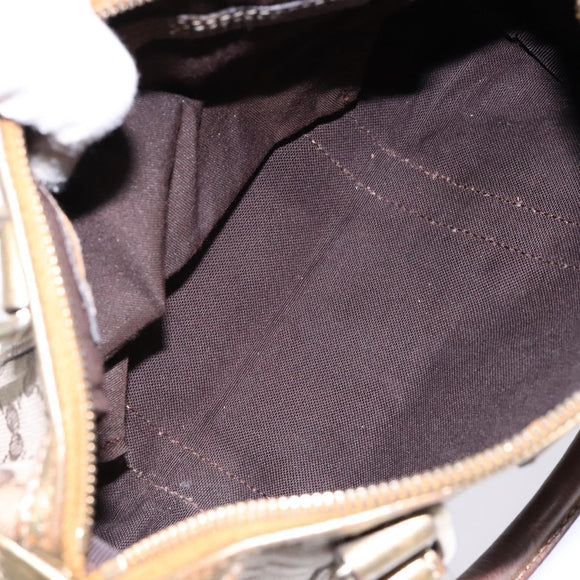 GUCCI GG Crystal Hand Bag Beige Gold 193604 Auth bs28442