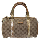 GUCCI GG Crystal Hand Bag Beige Gold 193604 Auth bs28442-13