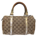GUCCI GG Crystal Hand Bag Beige Gold 193604 Auth bs28442-2
