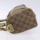 GUCCI GG Crystal Hand Bag Beige Gold 193604 Auth bs28442-4