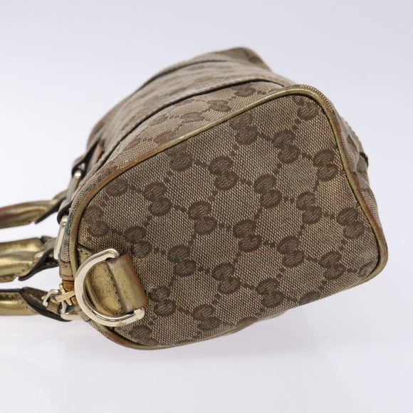 GUCCI GG Crystal Hand Bag Beige Gold 193604 Auth bs28442