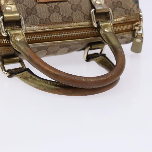 GUCCI GG Crystal Hand Bag Beige Gold 193604 Auth bs28442