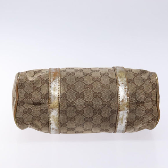 GUCCI GG Crystal Hand Bag Beige Gold 193604 Auth bs28442