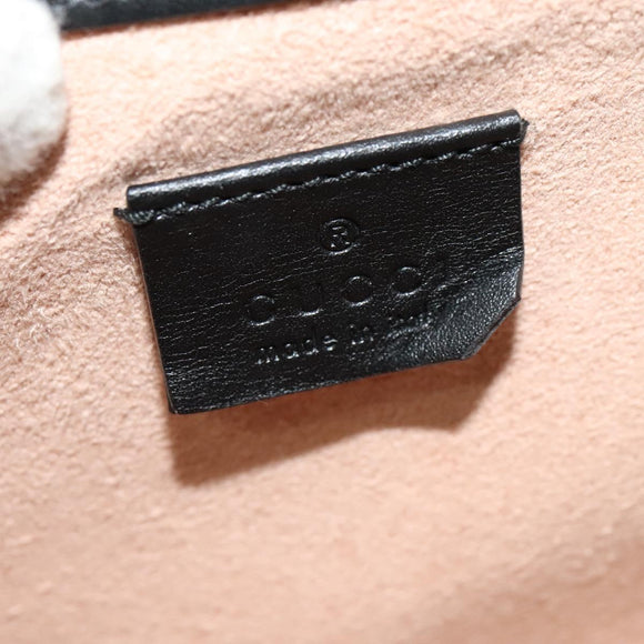 GUCCI GG Supreme Ojiride Bag Leather PVC Leather Beige Black 500781 Auth bs28443