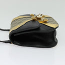 GUCCI GG Supreme Ojiride Bag Leather PVC Leather Beige Black 500781 Auth bs28443-3