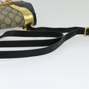 GUCCI GG Supreme Ojiride Bag Leather PVC Leather Beige Black 500781 Auth bs28443-7
