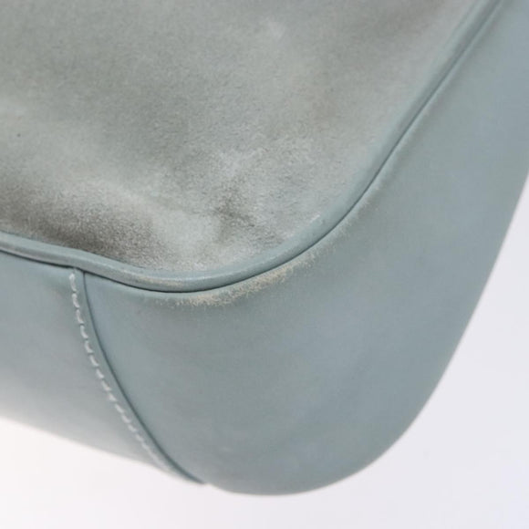 GUCCI Bamboo Hand Bag Suede 2way Outlet Light Blue Gold 001 1638 Auth bs28445