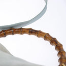 GUCCI Bamboo Hand Bag Suede 2way Outlet Light Blue Gold 001 1638 Auth bs28445-14