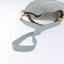 GUCCI Bamboo Hand Bag Suede 2way Outlet Light Blue Gold 001 1638 Auth bs28445-8