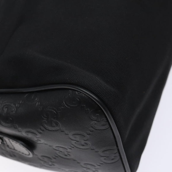 GUCCI GG Canvas Guccissima Clutch Bag Leather Black Silver 162792 Auth bs28448