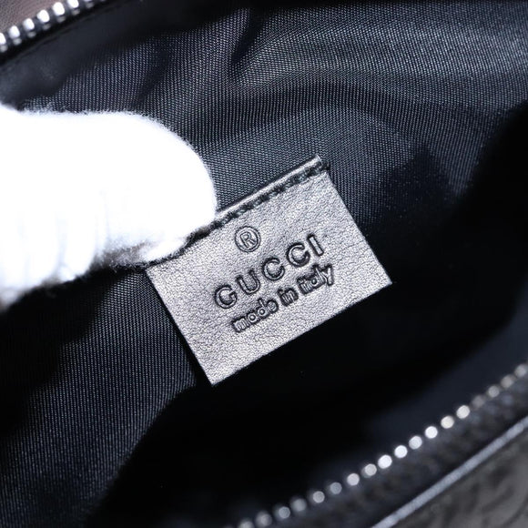 GUCCI GG Canvas Guccissima Clutch Bag Leather Black Silver 162792 Auth bs28448