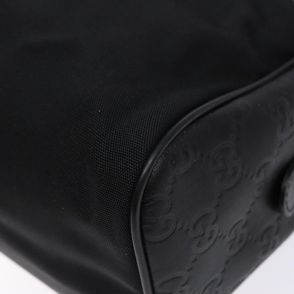 GUCCI GG Canvas Guccissima Clutch Bag Leather Black Silver 162792 Auth bs28448