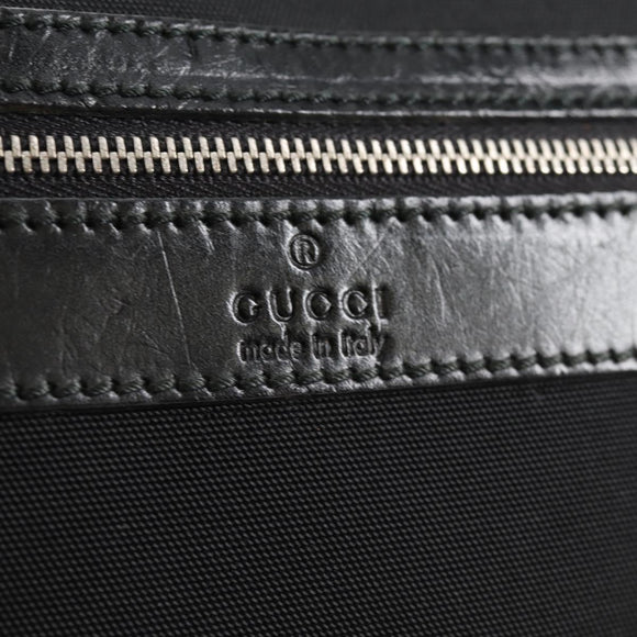 GUCCI Schoudertas Nylon Zwart Zilver 73955 Auth bs28449