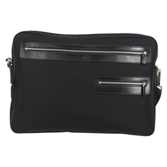 GUCCI Shoulder Bag Nylon Black Silver 73955 Auth bs28449