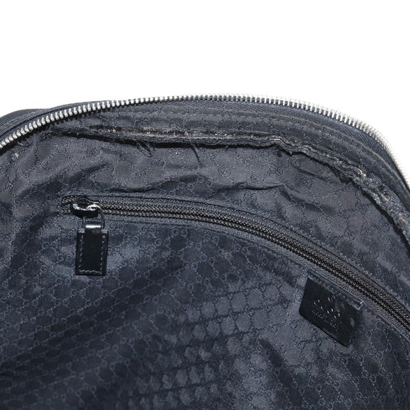 GUCCI Schoudertas Nylon Zwart Zilver 73955 Auth bs28449