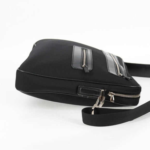 GUCCI Schoudertas Nylon Zwart Zilver 73955 Auth bs28449