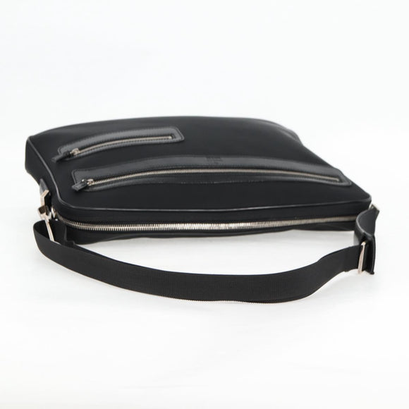 GUCCI Shoulder Bag Nylon Black Silver 73955 Auth bs28449