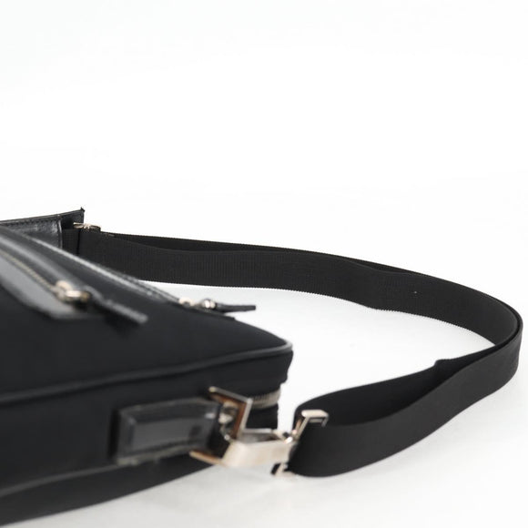 GUCCI Schoudertas Nylon Zwart Zilver 73955 Auth bs28449