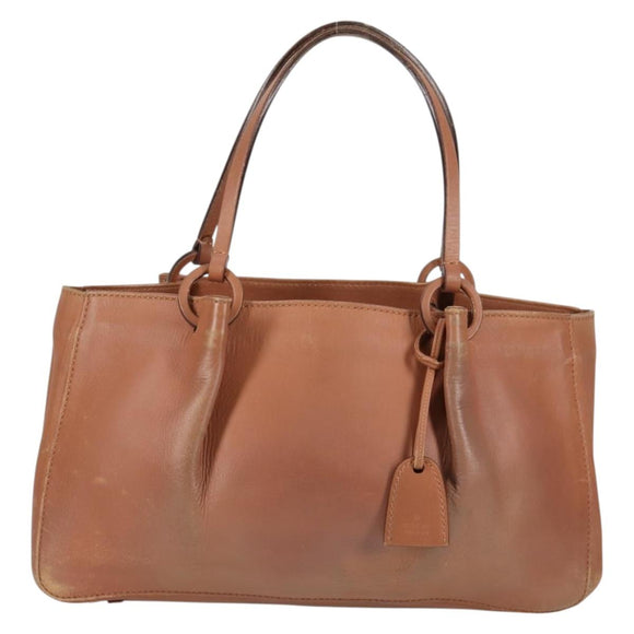 GUCCI Tote Bag Leather Beige 94898 Auth bs28450