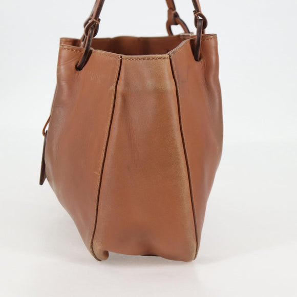 GUCCI Tote Bag Leather Beige 94898 Auth bs28450