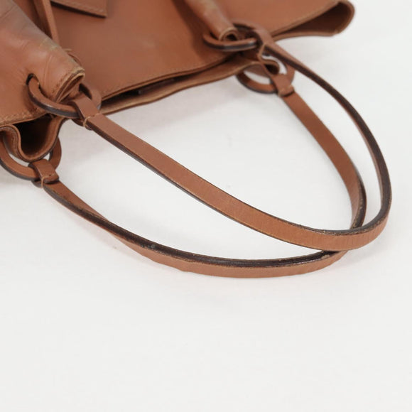 GUCCI Tote Bag Leather Beige 94898 Auth bs28450