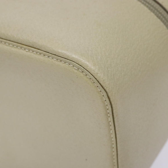GUCCI Vanity Pouch Leather White Silver 039 1705 0710 Auth bs28454