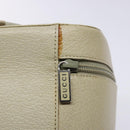 GUCCI Vanity Pouch Leather White Silver 039 1705 0710 Auth bs28454-9