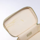 GUCCI Vanity Pouch Leather White Silver 039 1705 0710 Auth bs28454-10