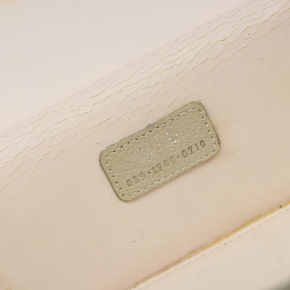 GUCCI Vanity Pouch Leather White Silver 039 1705 0710 Auth bs28454