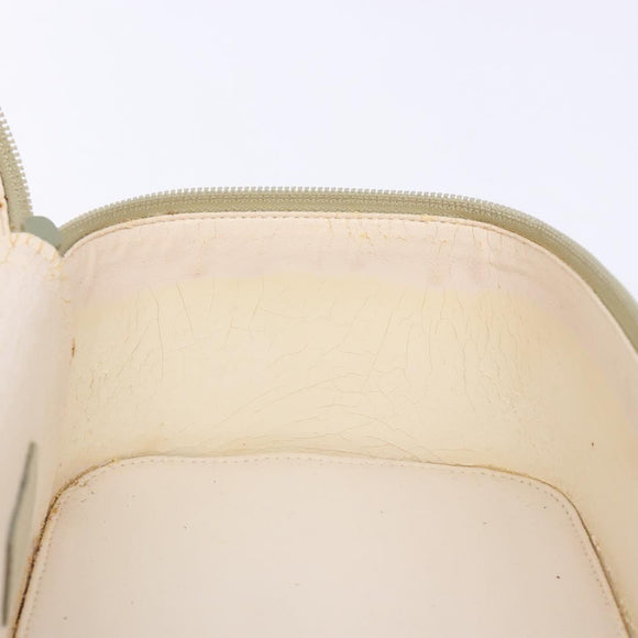 GUCCI Vanity Pouch Leather White Silver 039 1705 0710 Auth bs28454