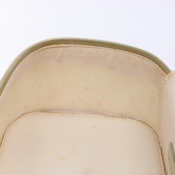 GUCCI Vanity Pouch Leather White Silver 039 1705 0710 Auth bs28454