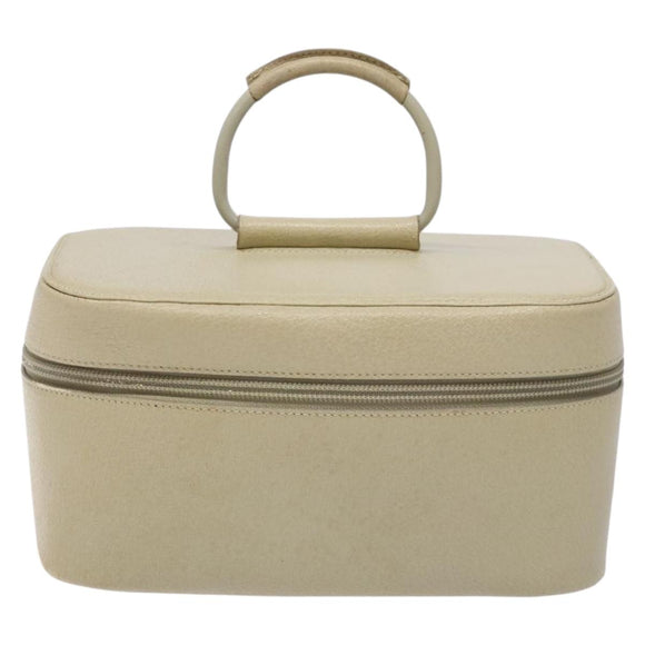 GUCCI Vanity Pouch Leather White Silver 039 1705 0710 Auth bs28454