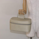 GUCCI Vanity Pouch Leather White Silver 039 1705 0710 Auth bs28454-20