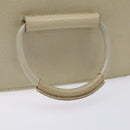 GUCCI Vanity Pouch Leather White Silver 039 1705 0710 Auth bs28454-7