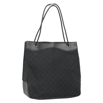 GUCCI GG Canvas Shoulder Bag Black Silver 109141 Auth bs28455