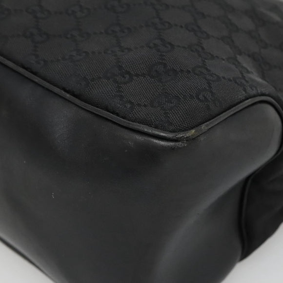 GUCCI GG Canvas Shoulder Bag Black Silver 109141 Auth bs28455