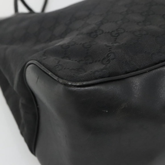 GUCCI GG Canvas Shoulder Bag Black Silver 109141 Auth bs28455