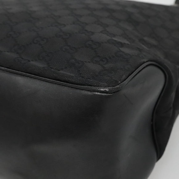 GUCCI GG Canvas Shoulder Bag Black Silver 109141 Auth bs28455