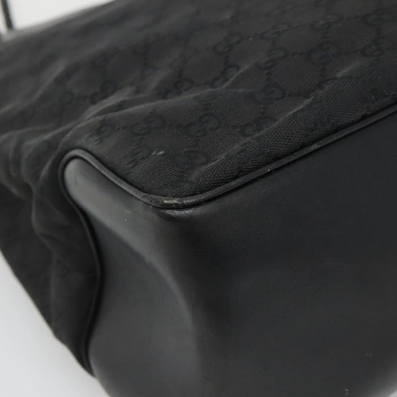 GUCCI GG Canvas Shoulder Bag Black Silver 109141 Auth bs28455