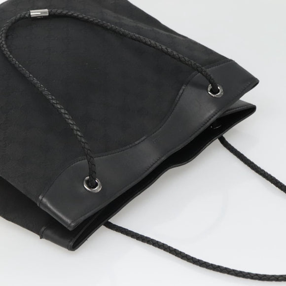 GUCCI GG Canvas Shoulder Bag Black Silver 109141 Auth bs28455